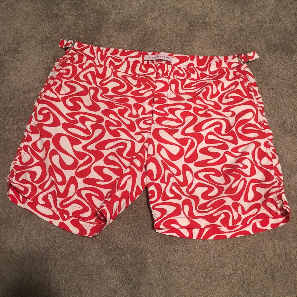Men's Orlebar Brown Swim Trunks 34 Red White